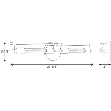 A large image of the Progress Lighting P300149-WB Line Drawing