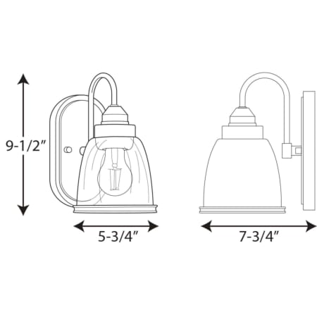 A large image of the Progress Lighting P300178 Line Drawing