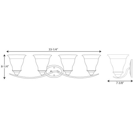 A large image of the Progress Lighting P3193 Line Drawing