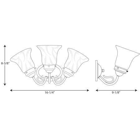 A large image of the Progress Lighting P3369 Line Drawing