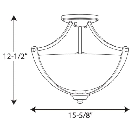 A large image of the Progress Lighting P350034 Line Drawing