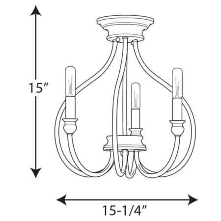 A large image of the Progress Lighting P350042 Line Drawing