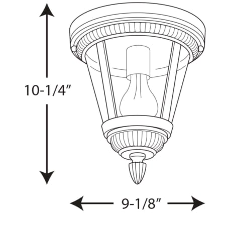 A large image of the Progress Lighting P3883 Line Drawing