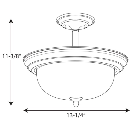 A large image of the Progress Lighting P3927 Line Drawing