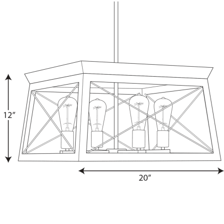 A large image of the Progress Lighting P400047 Line Drawing