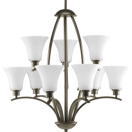 A large image of the Progress Lighting P4492 Antique Bronze with White Glass