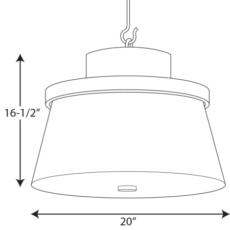 A large image of the Progress Lighting P500203 Line Drawing