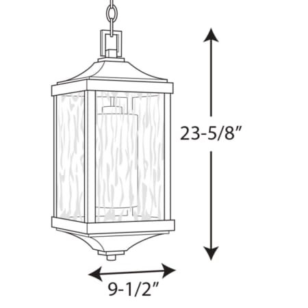 A large image of the Progress Lighting P550003 Line Drawing