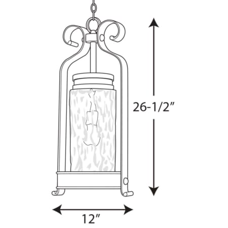 A large image of the Progress Lighting P550027 Line Drawing