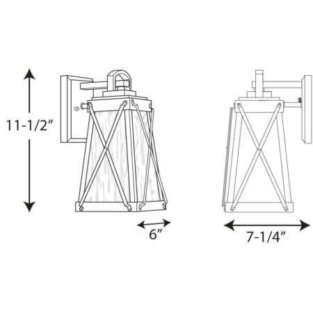 A large image of the Progress Lighting P560031 Line Drawing