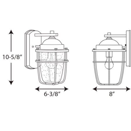 A large image of the Progress Lighting P560065 Line Drawing