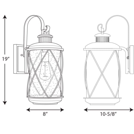 A large image of the Progress Lighting P560081 Line Drawing