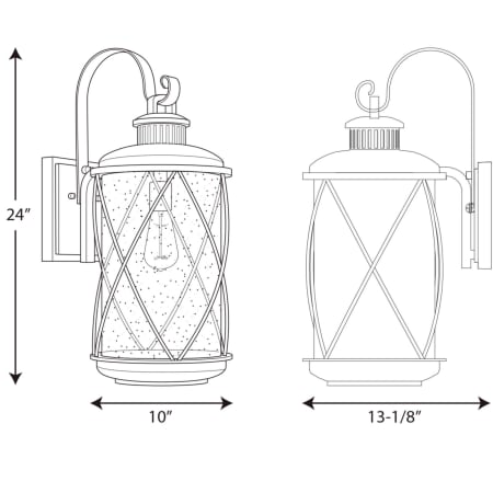 A large image of the Progress Lighting P560082 Line Drawing