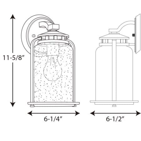 A large image of the Progress Lighting P6043 Line Drawing