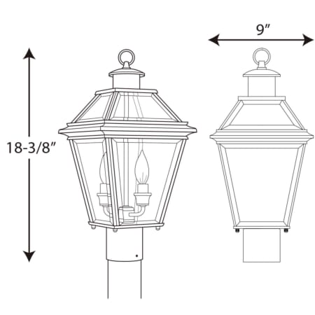 A large image of the Progress Lighting P6437 Line Drawing