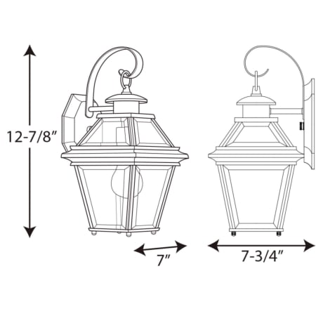 A large image of the Progress Lighting P6615 Line Drawing