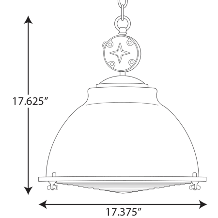 A large image of the Progress Lighting P500212 Progress Medal Pendant Line Drawing