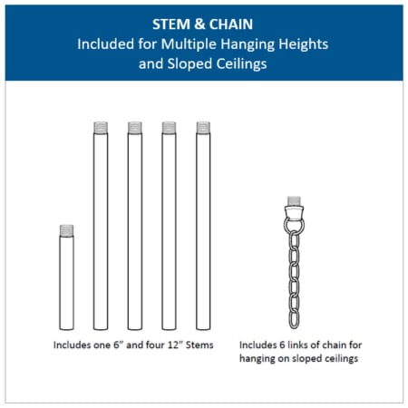 A large image of the Progress Lighting P500180 Progress Tobin Pendant Chain and Stems