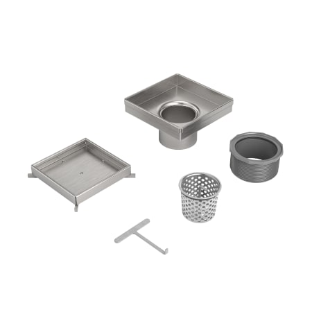 A large image of the QuickDrain SD04-TILEIN Brushed Stainless Steel