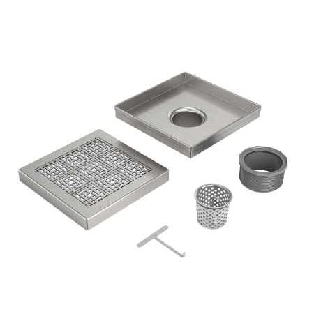 A large image of the QuickDrain SD06-DECO Brushed Stainless Steel