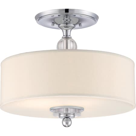 flush semi quoizel ceiling lighting chrome polished light fixture mount downtown drum fabric shade wide lights chandelier bellacor base fixtures