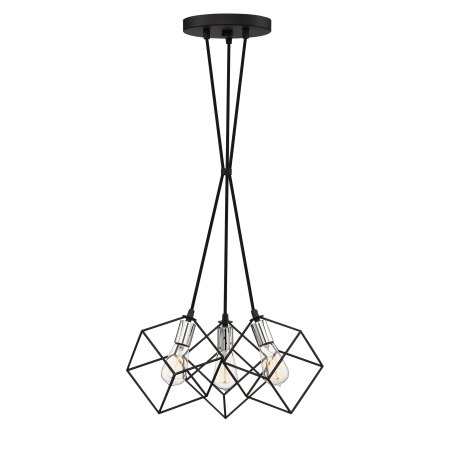 Quoizel HLG2603EK Earth Black Holograph 3 Light 13-1/2