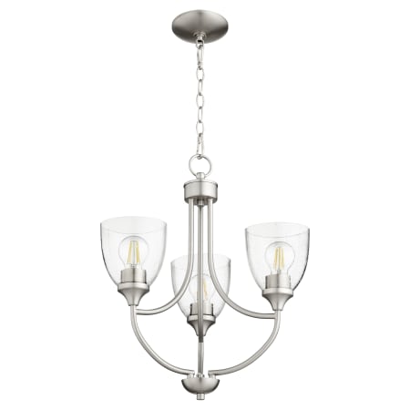 A large image of the Quorum International 6059-3-2 Satin Nickel / Clear Seeded
