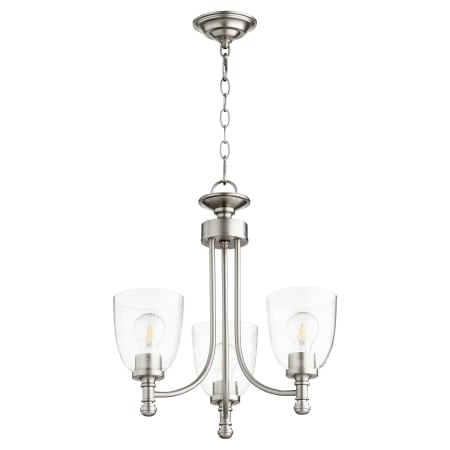 A large image of the Quorum International 6122-3-2 Satin Nickel / Clear Seeded