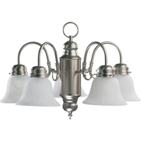 A large image of the Quorum International Q6429-5 Satin Nickel / Faux Alabaster