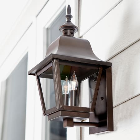 Quorum International 7030-2-86 Oiled Bronze Bishop 2 Light Outdoor Wall
