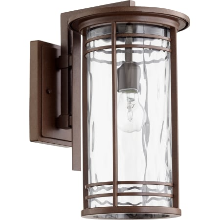 A large image of the Quorum International 7916-9 Oiled Bronze / Clear Hammered Glass
