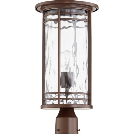 A large image of the Quorum International 7918-9 Oiled Bronze / Clear Hammered Glass
