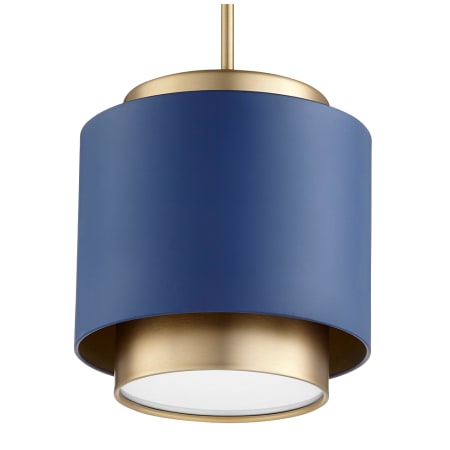 Blue and gold pendant light top