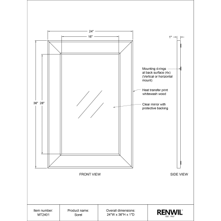 A large image of the Ren Wil MT2401 Technical Sheet