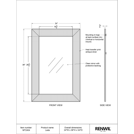 A large image of the Ren Wil MT2404 Technical Sheet
