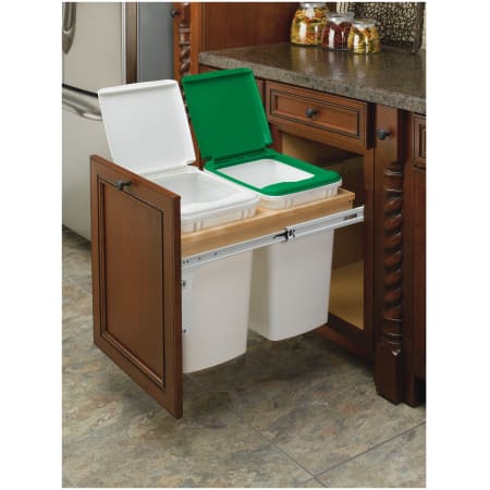 Rev-A-Shelf 4WCTM-18DM2 White 4WCTM Top Mount Double Bin ...