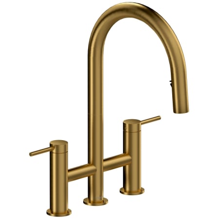riobel faucet gold azure bridge kitchen brushed