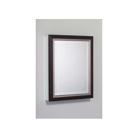 A large image of the Robern MT24D4RE Ebony Black Leather with Brushed Nickel Frame