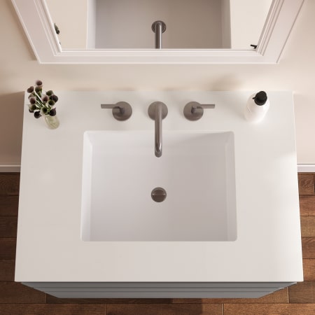 A large image of the Robern 36-00NB00001 Robern-36-00NB00001-Quartz White (Silestone White Storm) Vanity Top