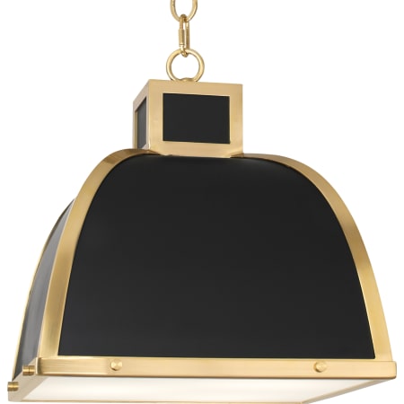 A large image of the Robert Abbey Ranger Pendant Matte Black / Modern Brass