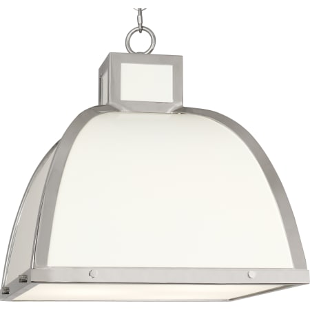 A large image of the Robert Abbey Ranger Pendant Glossy White / Polished Nickel