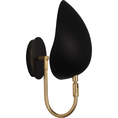 A large image of the Robert Abbey Racer 9 Wall Sconce Modern Brass / Matte Black