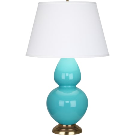 A large image of the Robert Abbey DBL Gourd DUP Brass Accent TL Egg Blue