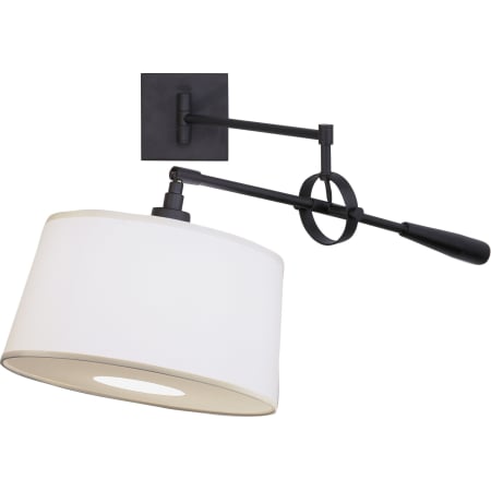 A large image of the Robert Abbey Simple Snowflake Wall Boom Lamp Matte Black