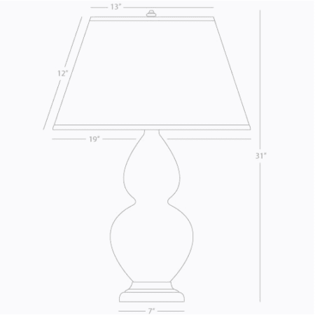 A large image of the Robert Abbey DBL Gourd DUP Brass Accent TL Robert Abbey-DBL Gourd DUP Brass Accent TL-Line Drawing