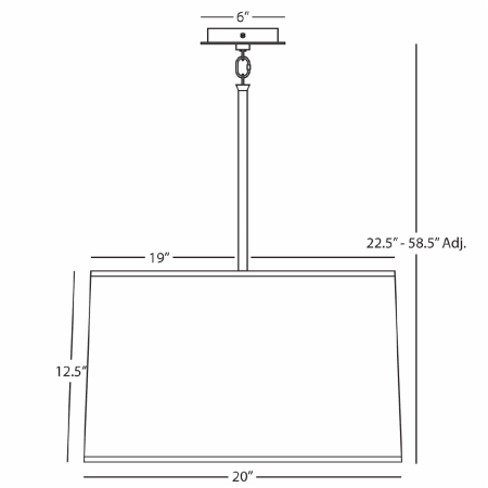 A large image of the Robert Abbey Echo Pendant Robert Abbey-Echo Pendant-Line Drawing