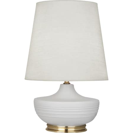 A large image of the Robert Abbey Nolan Brass Accent TL Matte Dove