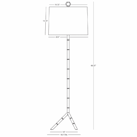 A large image of the Robert Abbey Meurice Club Linen FL Robert Abbey-Meurice Club Linen FL-Line Drawing
