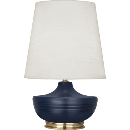 A large image of the Robert Abbey Nolan Brass Accent TL Matte Midnight Blue