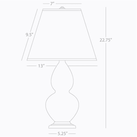 A large image of the Robert Abbey S DBL Gourd DUP Brass AL Robert Abbey-S DBL Gourd DUP Brass AL-Line Drawing